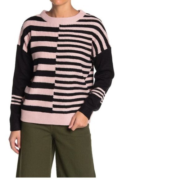 Catherine Catherine Malandrino Striped ColorblocK Sweater - Picture 1 of 5
